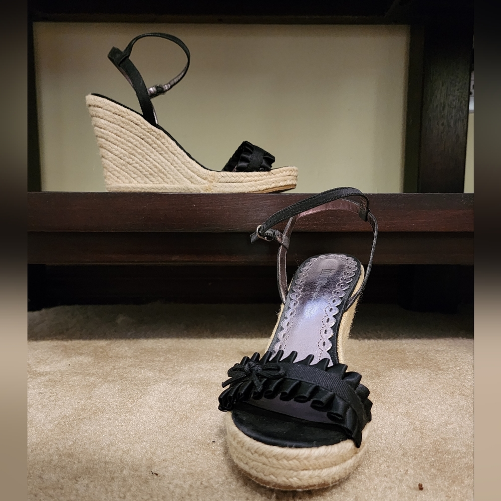 Nordstrom Boutique Satin Wedge Heels - size 8